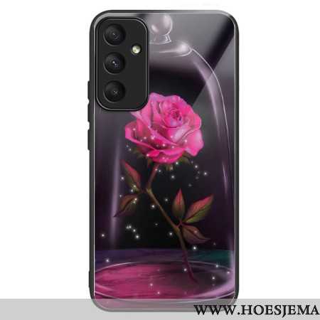 Case Hoesje Samsung Galaxy A55 5g Telefoonhoesje Roze Gehard Glas