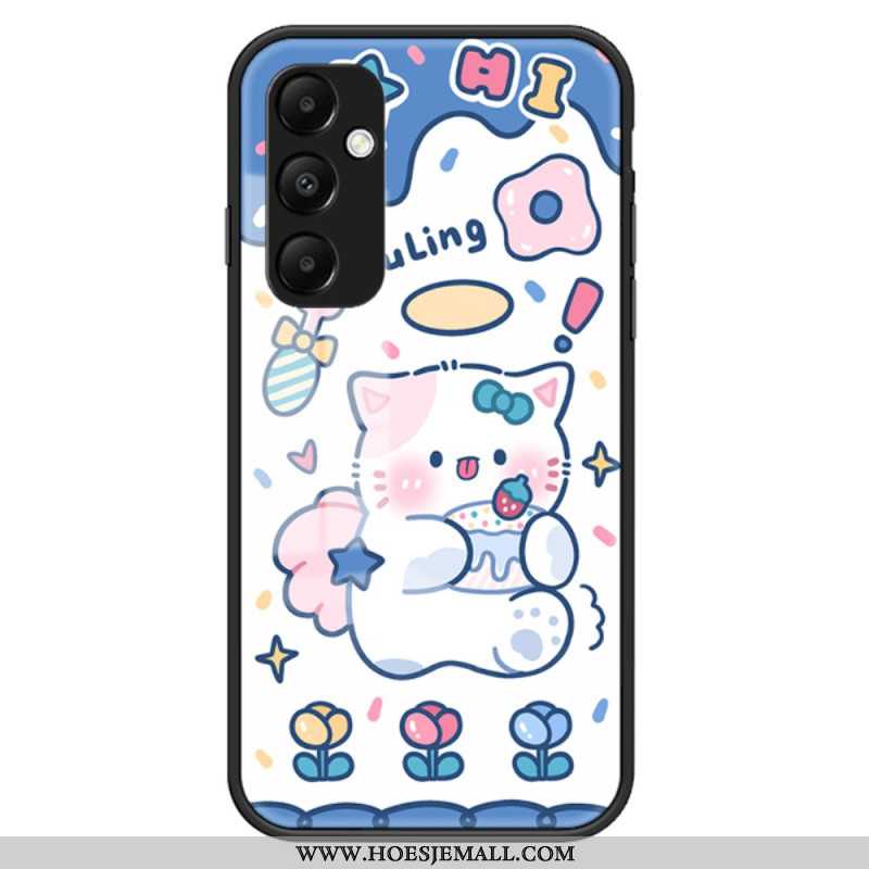 Case Hoesje Samsung Galaxy A55 5g Telefoonhoesje Cartoon Gehard Glas