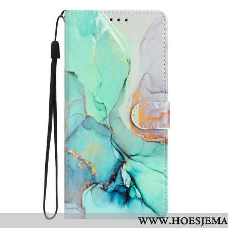 Folio-hoesje Samsung Galaxy A55 5g Groen Marmer Met Riem