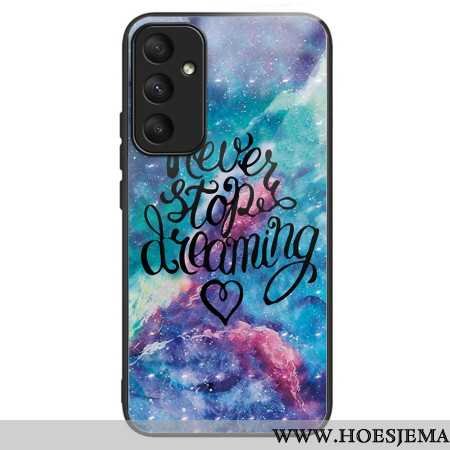 Case Hoesje Samsung Galaxy A55 5g Telefoonhoesje Stop Nooit Met Dromen Van Gehard Glas