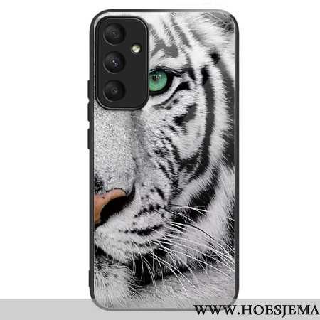 Case Hoesje Samsung Galaxy A55 5g Telefoonhoesje Wit Tijger Gehard Glas