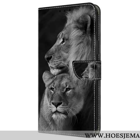 Folio-hoesje Samsung Galaxy A55 5g Paar Leeuwen