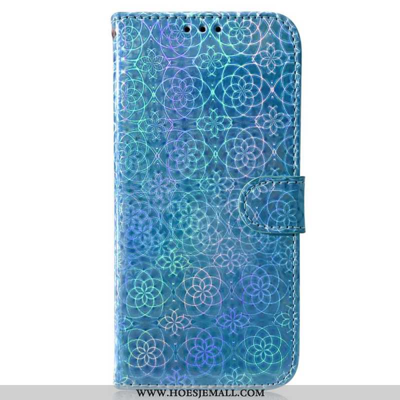 Leren Hoesje Samsung Galaxy A55 5g Disco-stijl Met Bandjes Bescherming Hoesje