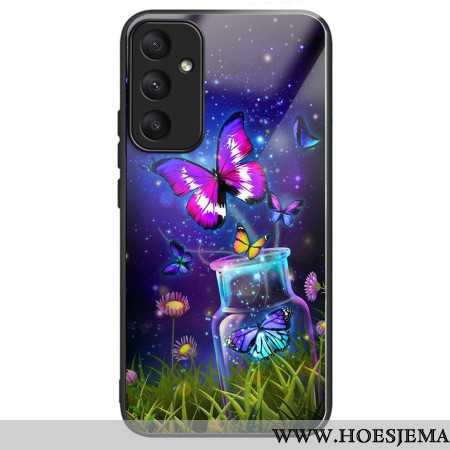 Case Hoesje Samsung Galaxy A55 5g Telefoonhoesje Fles Van Gehard Glas En Vlinder