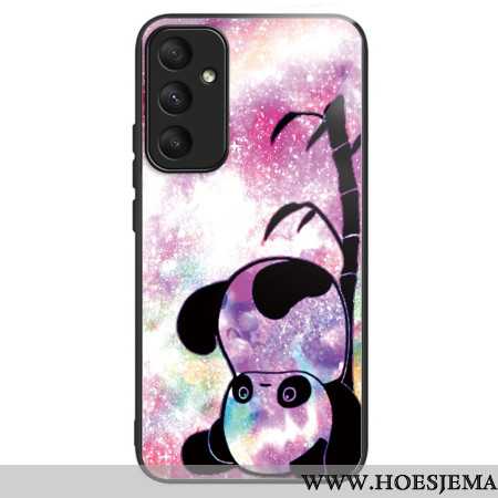 Hoesje Samsung Galaxy A55 5g Schattige Panda Van Gehard Glas Bescherming Hoesje