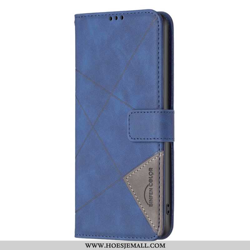 Leren Hoesje Samsung Galaxy M55 5g Geometrie Binfen Kleur