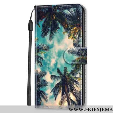 Flip Case Leren Samsung Galaxy S24 5g Kokospatroon Met Riempje