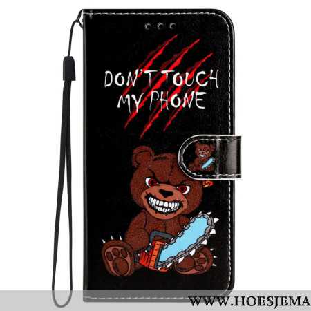 Leren Hoesje Voor Samsung Galaxy S24 5g Boze Beer Met Riem