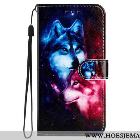 Bescherming Hoesje Samsung Galaxy S24 5g Paar Wolven Met Riemen