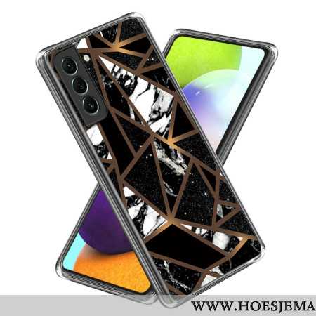 Hoesje Voor Samsung Galaxy S24 5g Abstract Marmerpatroon Zwarte Geometrie