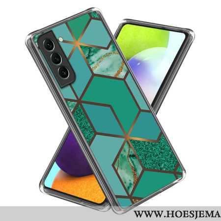 Hoesje Voor Samsung Galaxy S24 5g Abstract Marmerpatroon Groene Geometrie