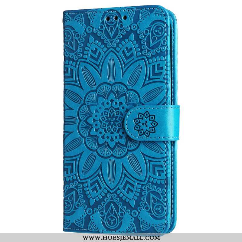 Leren Hoesje Voor Samsung Galaxy S24 5g Flamboyante Mandala Met Riempje