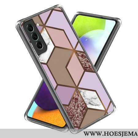 Hoesje Voor Samsung Galaxy S24 5g Marmerpatroon Met Abstracte Geometrie