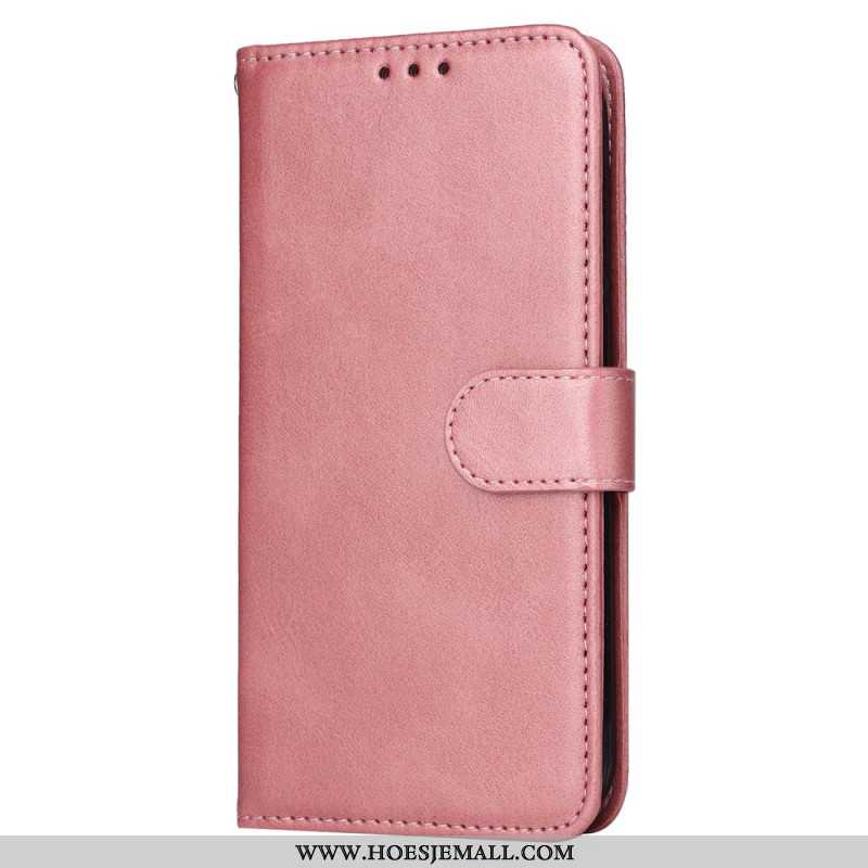 Leren Hoesje Voor Samsung Galaxy S24 5g Ledereffect Met Riem