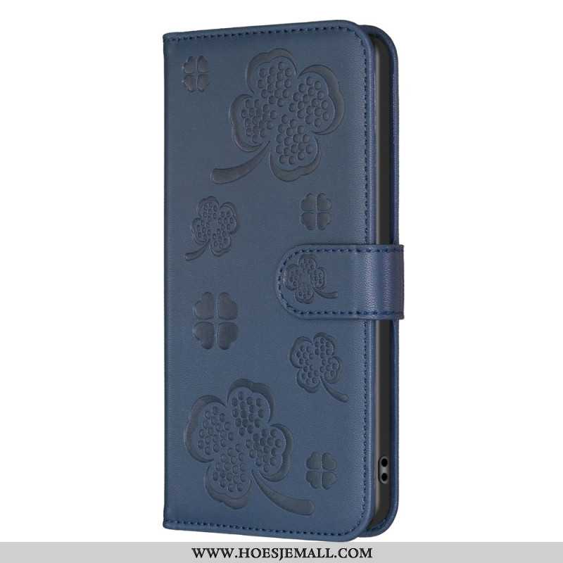 Leren Hoesje Samsung Galaxy S24 5g Klaverpatroon