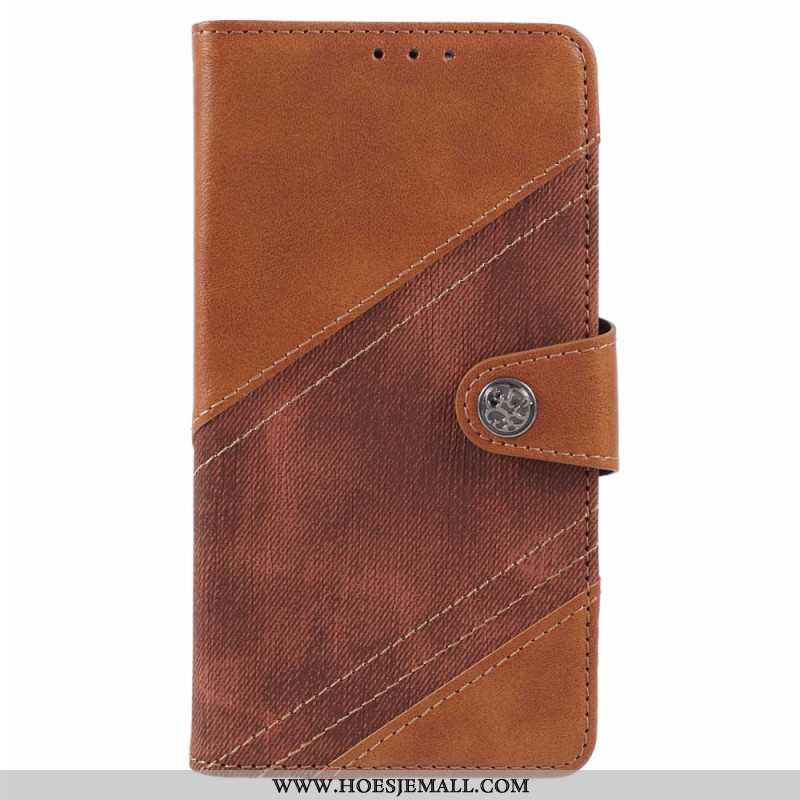 Folio-hoesje Samsung Galaxy S24 5g Tweekleurige Jeansstijl