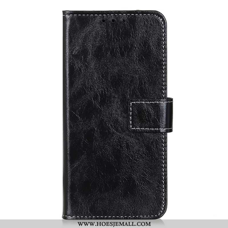 Leren Hoesje Samsung Galaxy S24 5g Imitatielakleer Zichtbare Stiksels Bescherming Hoesje