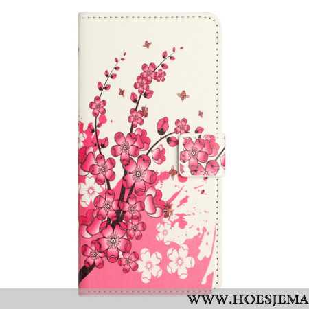 Leren Hoesje Samsung Galaxy S24 5g Tropische Bloemen