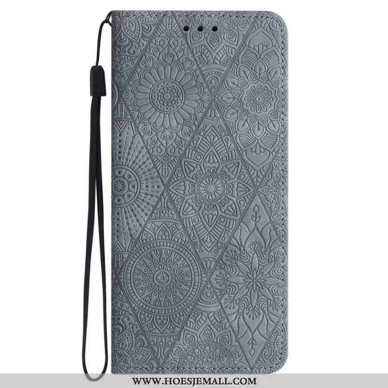 Folio-hoesje Samsung Galaxy S24 5g Tapestry-stijl Met Riem