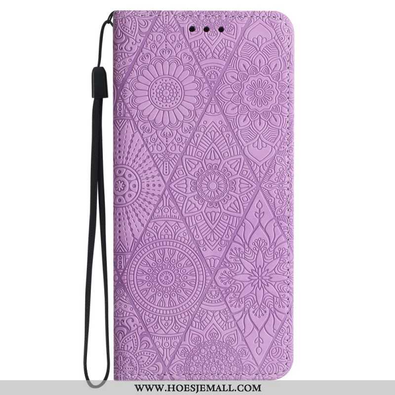 Folio-hoesje Samsung Galaxy S24 5g Tapestry-stijl Met Riem