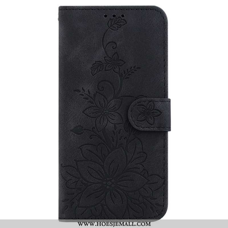 Leren Hoesje Samsung Galaxy S24 5g Bandje Bloemen Bescherming Hoesje