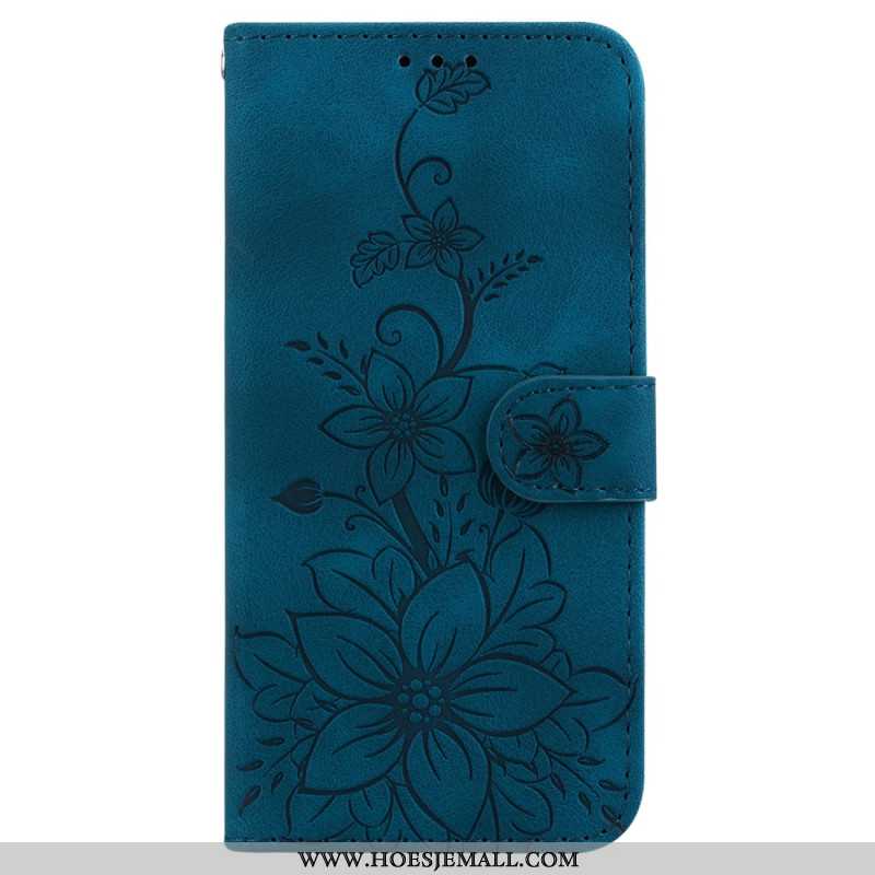 Leren Hoesje Samsung Galaxy S24 5g Bandje Bloemen Bescherming Hoesje