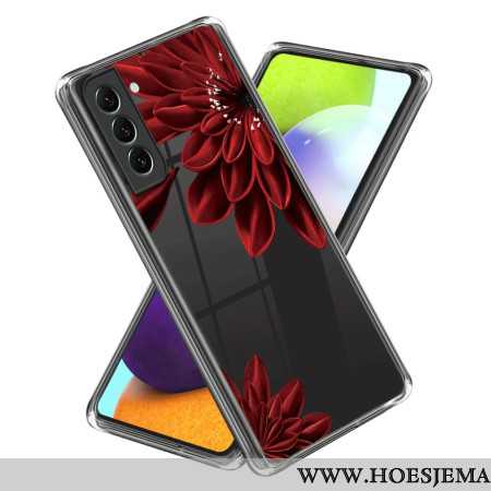 Cover Hoesje Samsung Galaxy S24 5g Telefoonhoesje Transparante Rode Bloem