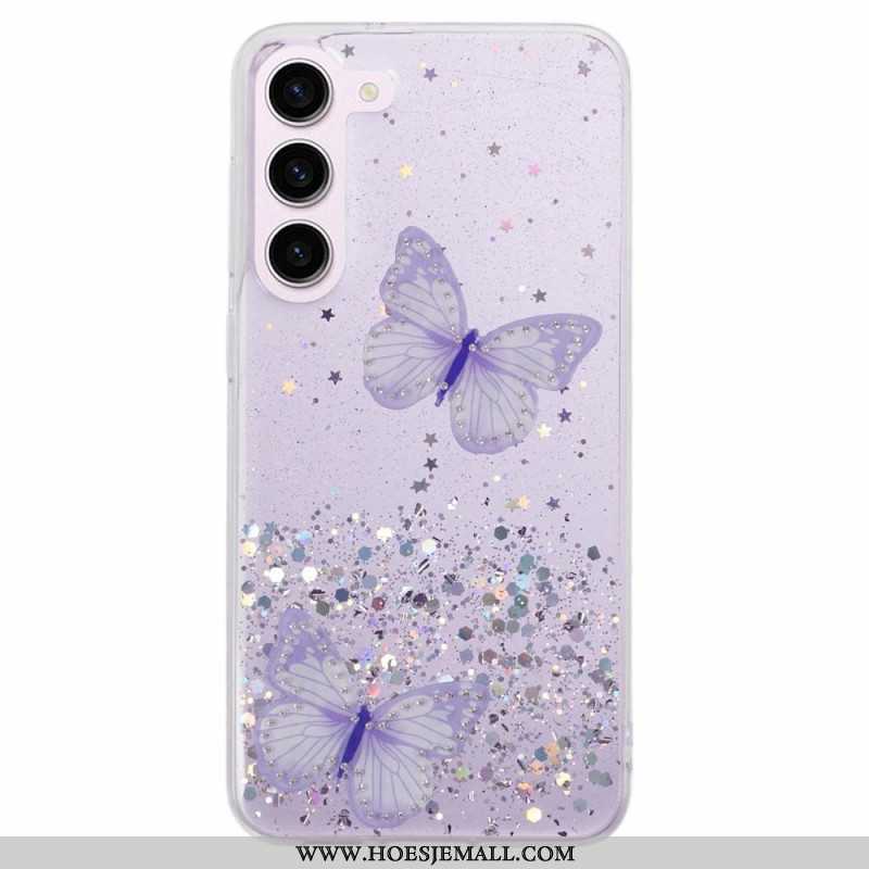 Hoesje Samsung Galaxy S24 5g Glittervlinders Bescherming Hoesje