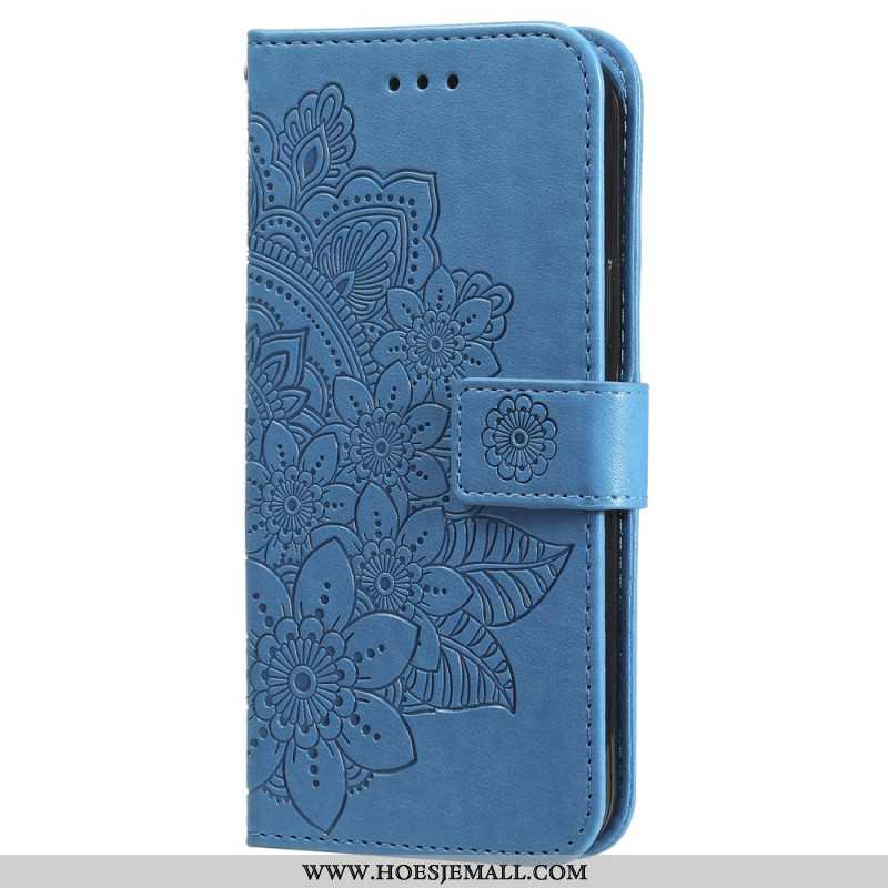 Leren Hoesje Voor Samsung Galaxy S24 5g Bloemenmandala Met Koord