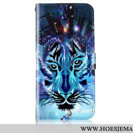 Leren Hoesje Samsung Galaxy S24 5g Wolf Met Riem Bescherming Hoesje