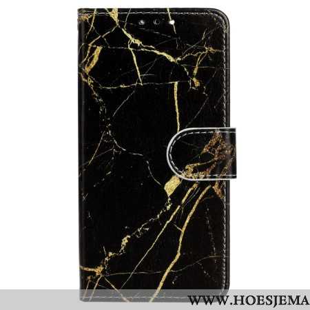 Bescherming Hoesje Samsung Galaxy S24 Fe Goud En Zwart Marmer