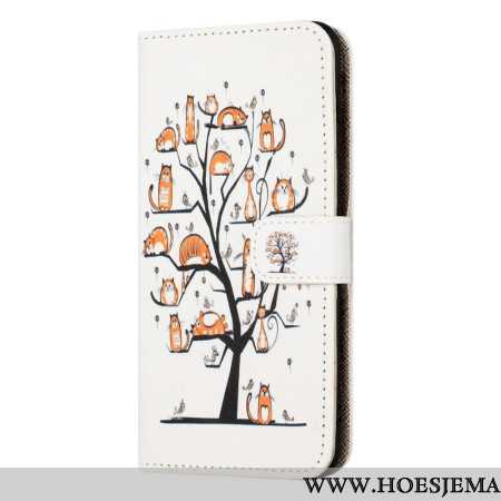 Flip Case Leren Samsung Galaxy S24 Fe Katten Aan De Sleutelboom