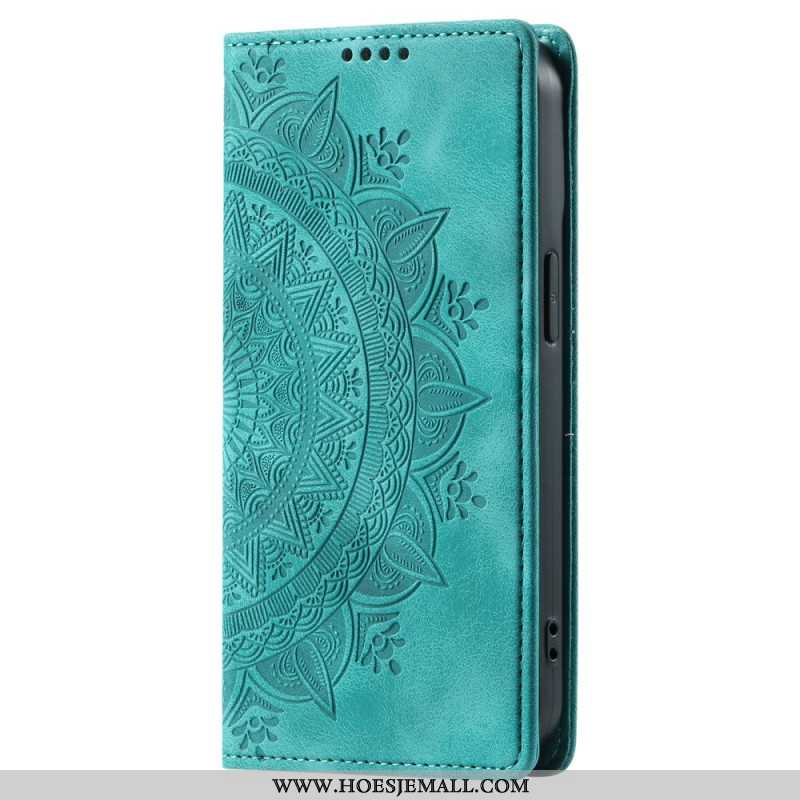 Folio-hoesje Samsung Galaxy S24 Fe Mandala Suède-effect Bescherming Hoesje