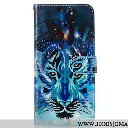 Leren Hoesje Samsung Galaxy S24 Fe Wolfprint Band Bescherming Hoesje