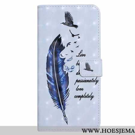 Folio-hoesje Samsung Galaxy S24 Fe Telefoonhoesje Blauwe Veer