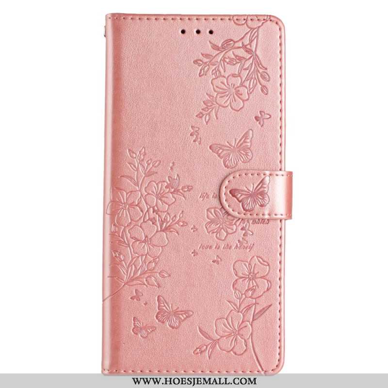 Leren Hoesje Samsung Galaxy S24 Fe Bloemen Bescherming Hoesje