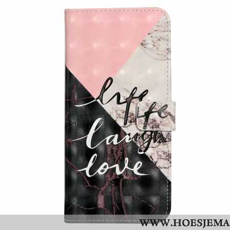 Leren Hoesje Samsung Galaxy S24 Fe Driekleurig Marmer Bescherming Hoesje