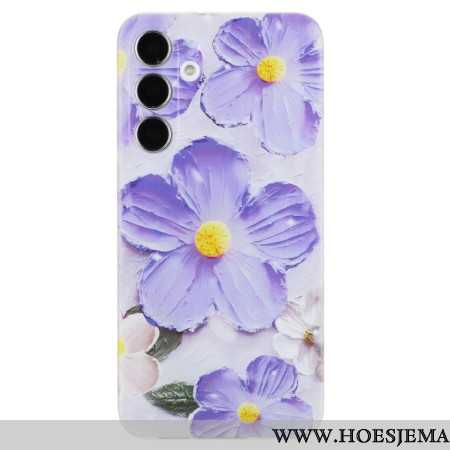 Hoesje Samsung Galaxy S24 Fe Paarse Bloemen Bescherming Hoesje