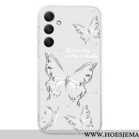 Hoesje Samsung Galaxy S24 Fe Vlinderpatroon Bescherming Hoesje