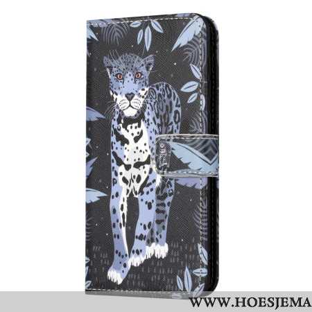 Leren Hoesje Voor Samsung Galaxy S24 Fe Luipaard Met Riem