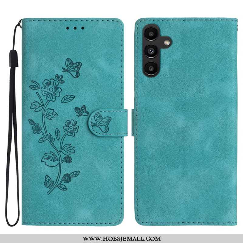 Leren Hoesje Samsung Galaxy S24 Fe Fleurettes Bescherming Hoesje