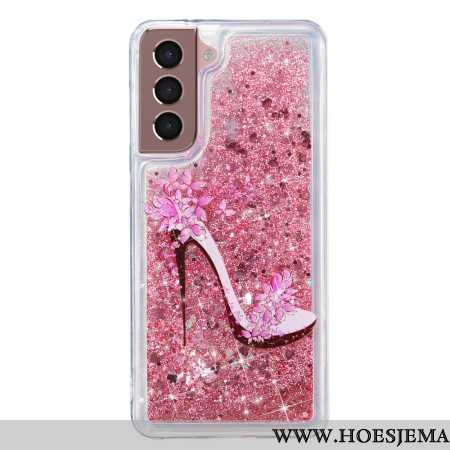 Cover Hoesje Samsung Galaxy S24 Plus 5g Telefoonhoesje Vloeibare Glitterpomp