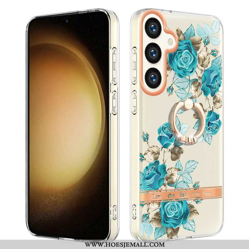 Case Hoesje Samsung Galaxy S24 Plus 5g Telefoonhoesje Ringhouder Met Bloemen