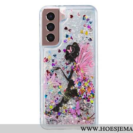 Cover Hoesje Samsung Galaxy S24 Plus 5g Telefoonhoesje Vloeibare Glitter Voor Jong Meisje