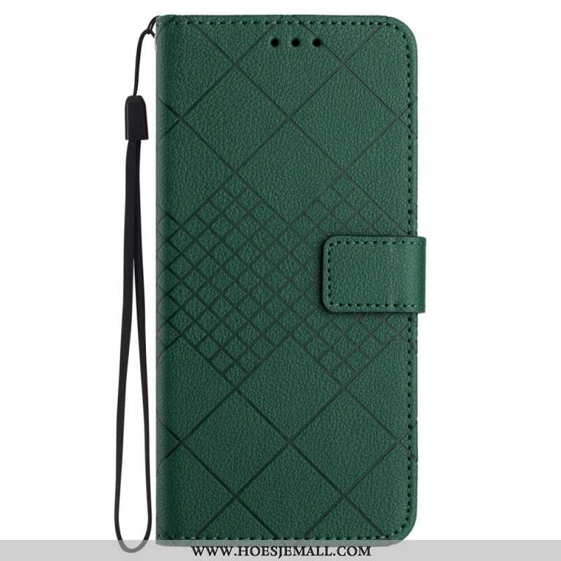 Leren Hoesje Voor Samsung Galaxy S24 Plus 5g Diamanten Met Bandjes