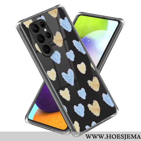 Hoesje Samsung Galaxy S24 Ultra 5g Gele En Blauwe Harten Bescherming Hoesje