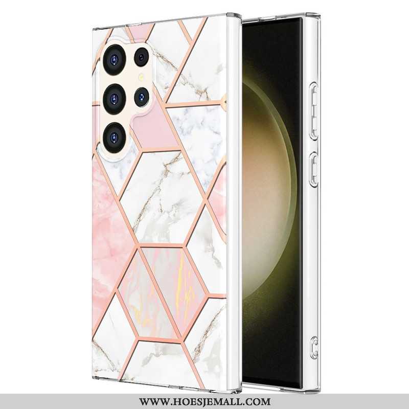 Cover Hoesje Samsung Galaxy S24 Ultra 5g Telefoonhoesje Gemarmerde Stijl