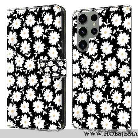 Flip Case Leren Samsung Galaxy S24 Ultra 5g Bloemmotief