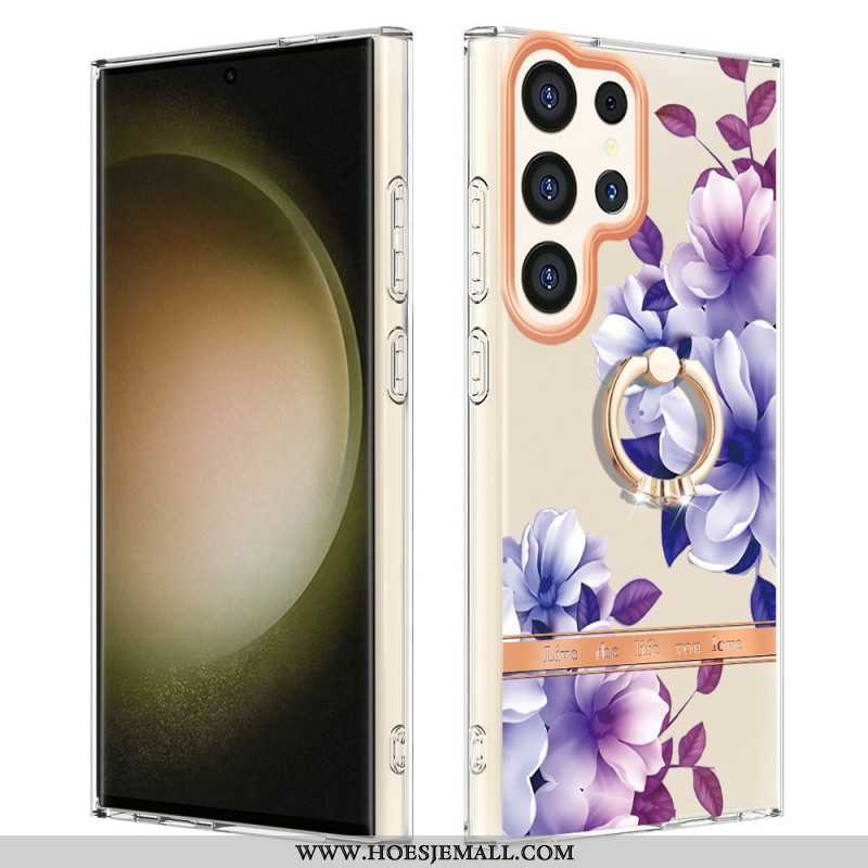 Hoesje Voor Samsung Galaxy S24 Ultra 5g Met Bloemenringhouder