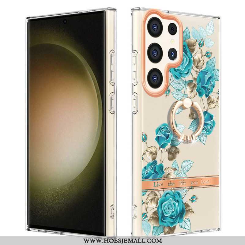 Hoesje Voor Samsung Galaxy S24 Ultra 5g Met Bloemenringhouder